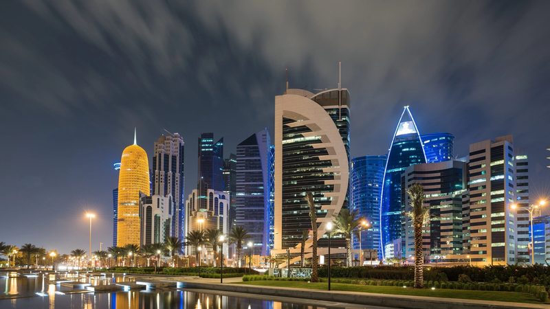 West Bay, Doha's financial district, at night